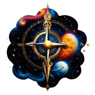 astral compass tattoo design idea