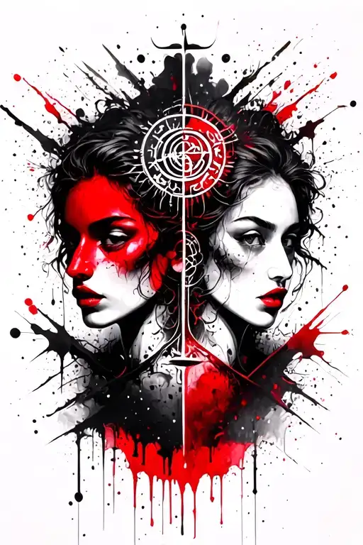 twins zodiac symbol tattoo design idea