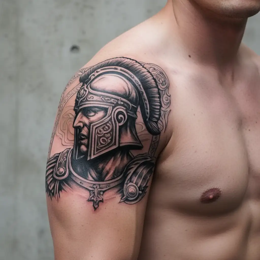 Roman centurion tattoo design idea