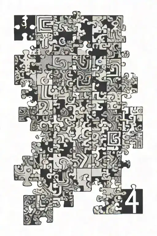 The numbers 143 hidden within a puzzle peice tattoo design idea