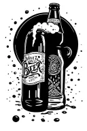 beer bottle tattoo design idea