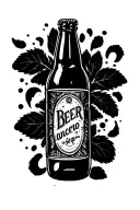 beer bottle tattoo design idea