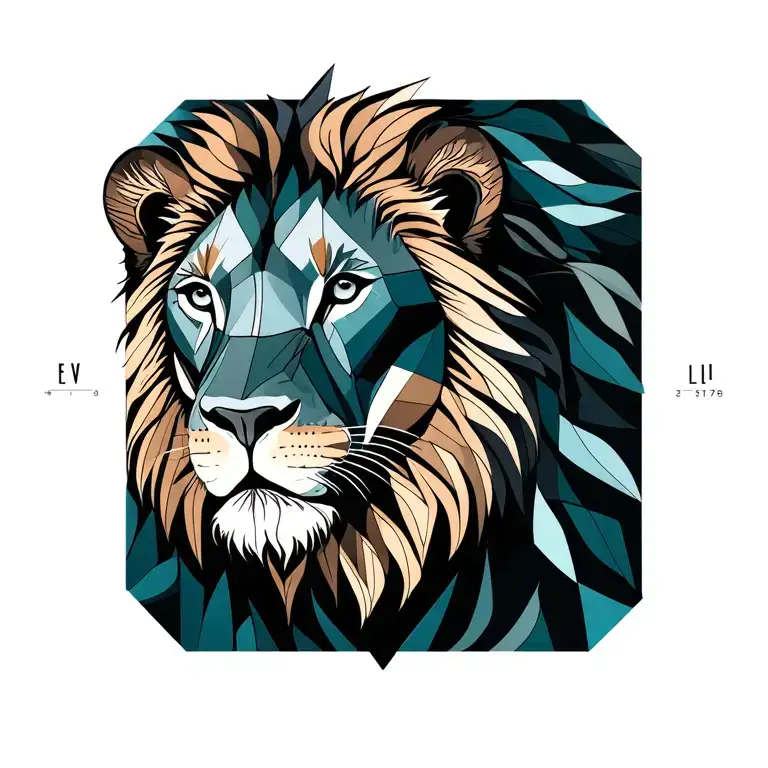 Lev Lioness and Lion City family and date of birth tattoo design idea