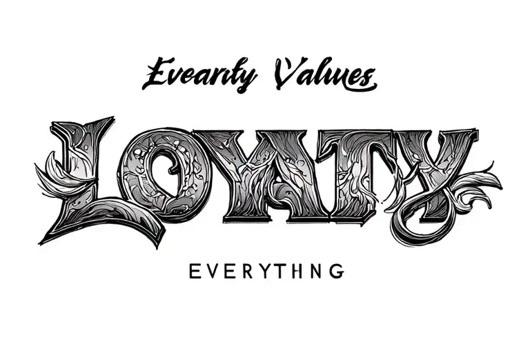 loyalty out values everything  tattoo design idea