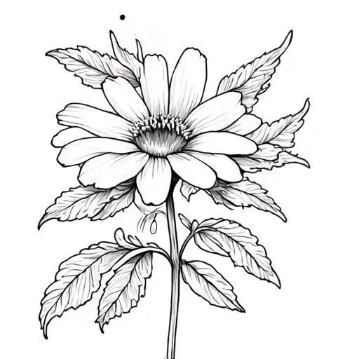 music notes combined with a white edelweiss flower behind them. small, no bigger than 3 inches minimalistic piece  tattoo design idea
