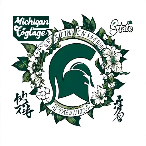 College logos incorporated, Michigan State with Penn State, Lafayette college, Hawaii, Buffalo, Montevallo  tattoo design idea
