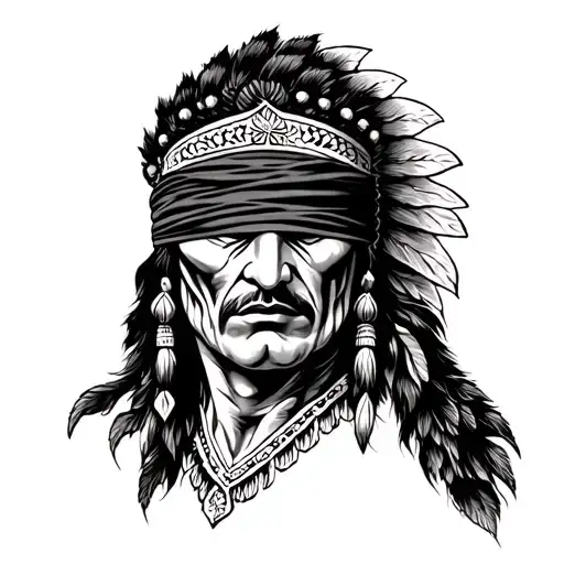 blindfolded indian old school tattoo tattoo design idea