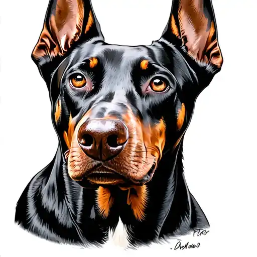Doberman 3 dog head tattoo design idea