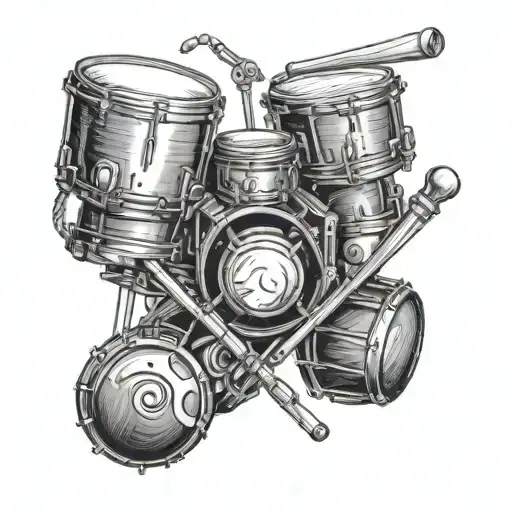 percussion tattoo design idea