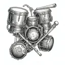 percussion tattoo design idea