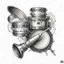 percussion tattoo design idea