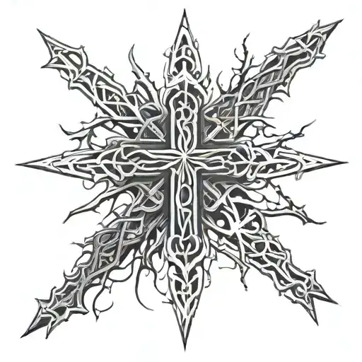 cross with thorns and isaiah 41:10 written tattoo design idea