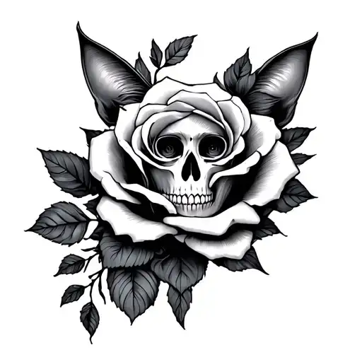 Catarina Death Tate with Fleur and a Rose tattoo design idea