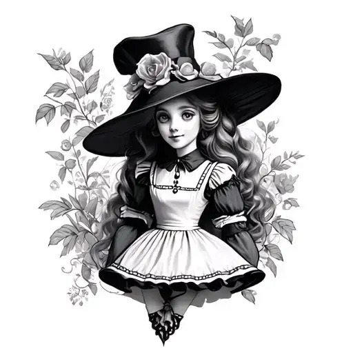 Dark Alice In Wonderland tattoo design idea