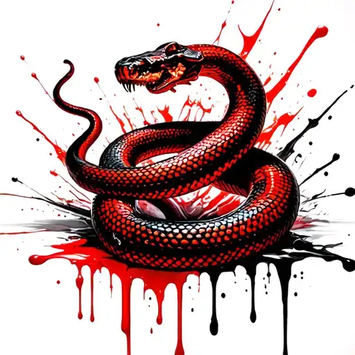 ouroboro red snake tattoo design idea