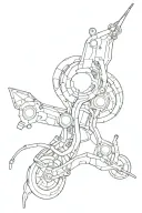 bio mechanical parts tattoo design idea