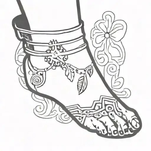 ankle bracelet tattoo design idea