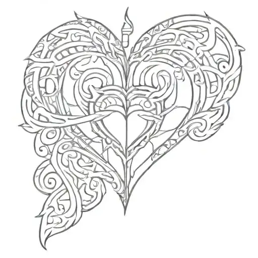 Heart of Tribal tattoo design idea