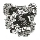 bruce lee quote tattoo design idea