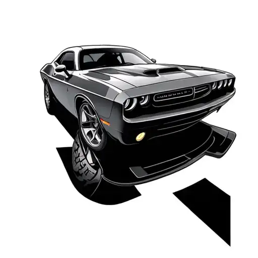 dodge challenger tattoo design idea