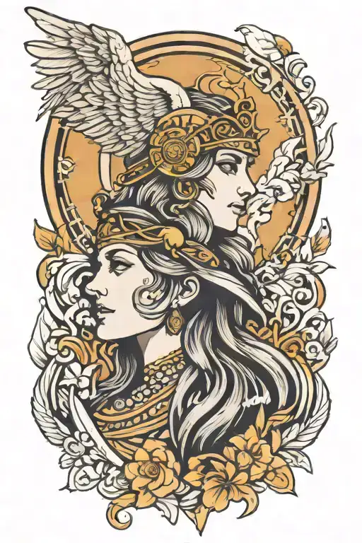 Athena goddess tattoo design idea