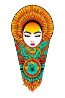 Philippine sun with tatak patterns incorporated tattoo design idea