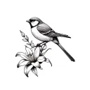 sparrow and lily tattoo design idea