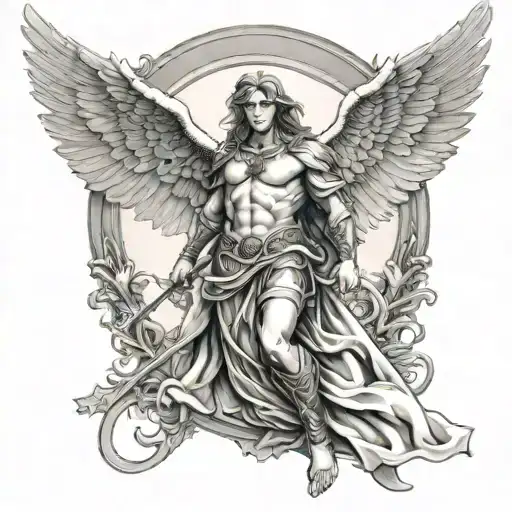 arch angel michael tattoo design idea
