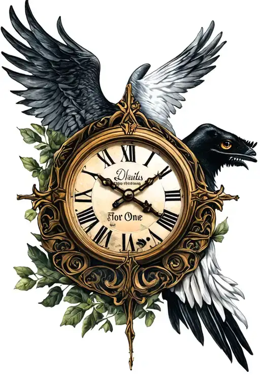 Christian religious depiction of time waits for no one tattoo design idea