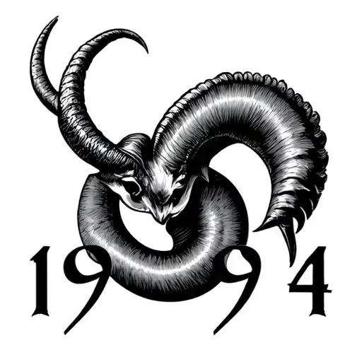"1994" Capricorn zodiac sign tattoo design idea