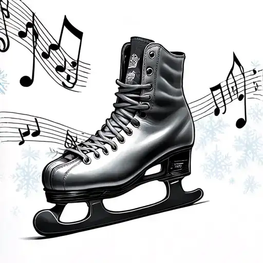 Music and ice skate, tattoo design idea