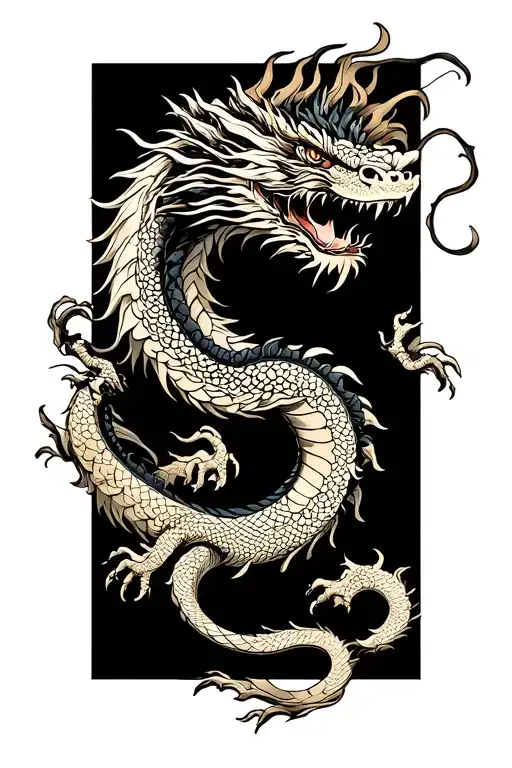 dragon emerging tattoo design idea