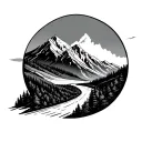 Mountain Road tattoo design idea