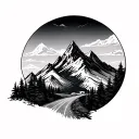 Mountain Road tattoo design idea