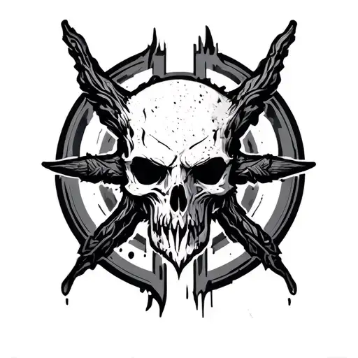 Hybrid Theory Logo by Linkin Park combined with cyber sigilism tattoo design idea