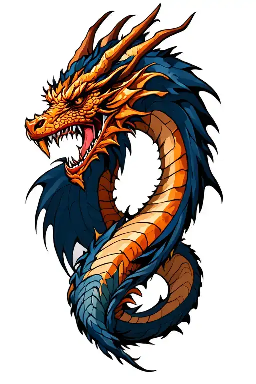 norse dragon emerging representing imagination tattoo design idea