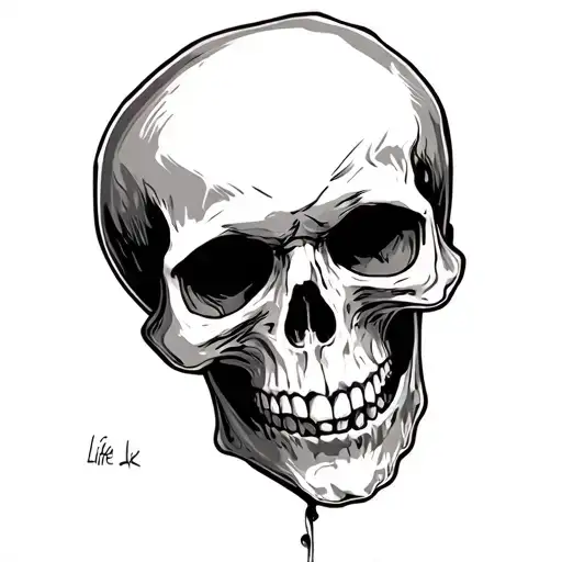 life sucks with skull gothic tattoo design idea