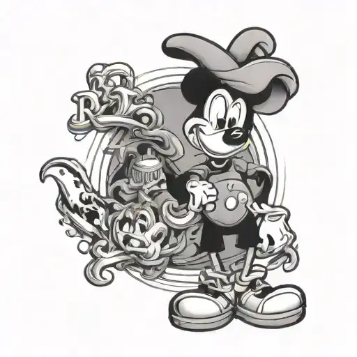 20 with the Disney goofy character  tattoo design idea