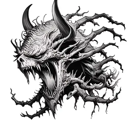 VArious demons depressions anxiety etc tattoo design idea