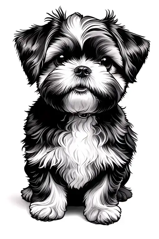 shih tzu dog tattoo design idea