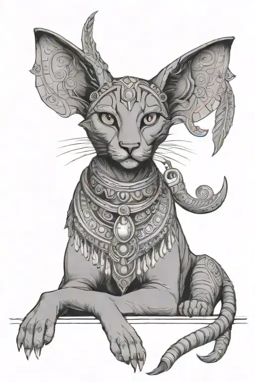 Isis Goddess Bastet tattoo design idea