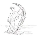 hermes greek god feather tattoo design idea