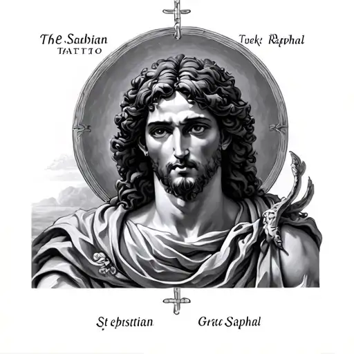 st sebastian greek raphael tattoo design idea