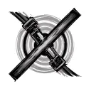 **Central composition**:* Two intersecting circles of equal size* The upper circle (motorcycle) has three straight spo tattoo design idea