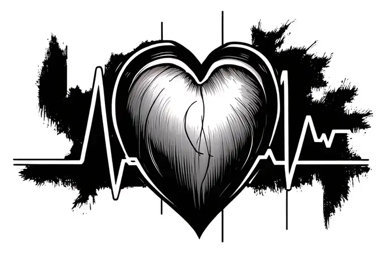 heart surgery, heartbeat on left forearm tattoo design idea
