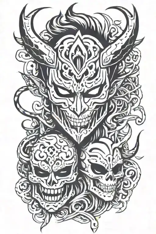 ichigo hollow mask and kicune tattoo design idea