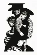 Panama father son tattoo design idea