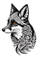 fox an mandala tattoo design idea