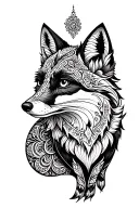 fox an mandala tattoo design idea