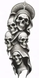 evil nun skulls tattoo design idea